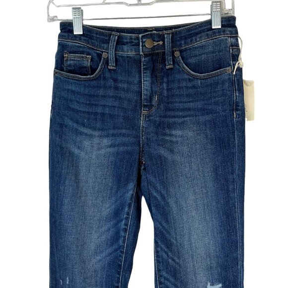 Universal Thread Jeans High Rise Straight Cropped Womens Size 0 New Distressed - Picture 3 of 10